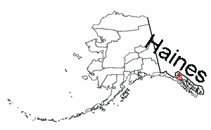 map of Alaska showing location of Haines